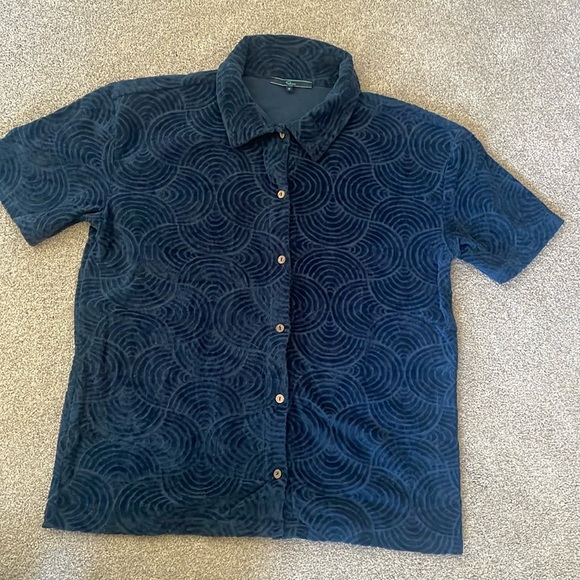 Navy blue tropical shirt - Picture 1 of 2